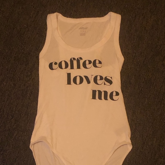 “Coffee loves me” printed body suit. - Picture 1 of 5